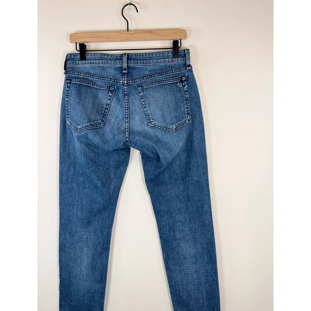 Rag Bone Womens Jeans Mendecino Dre Low Rise Slim Boyfriend Crop Distressed 25 - Picture 10 of 13